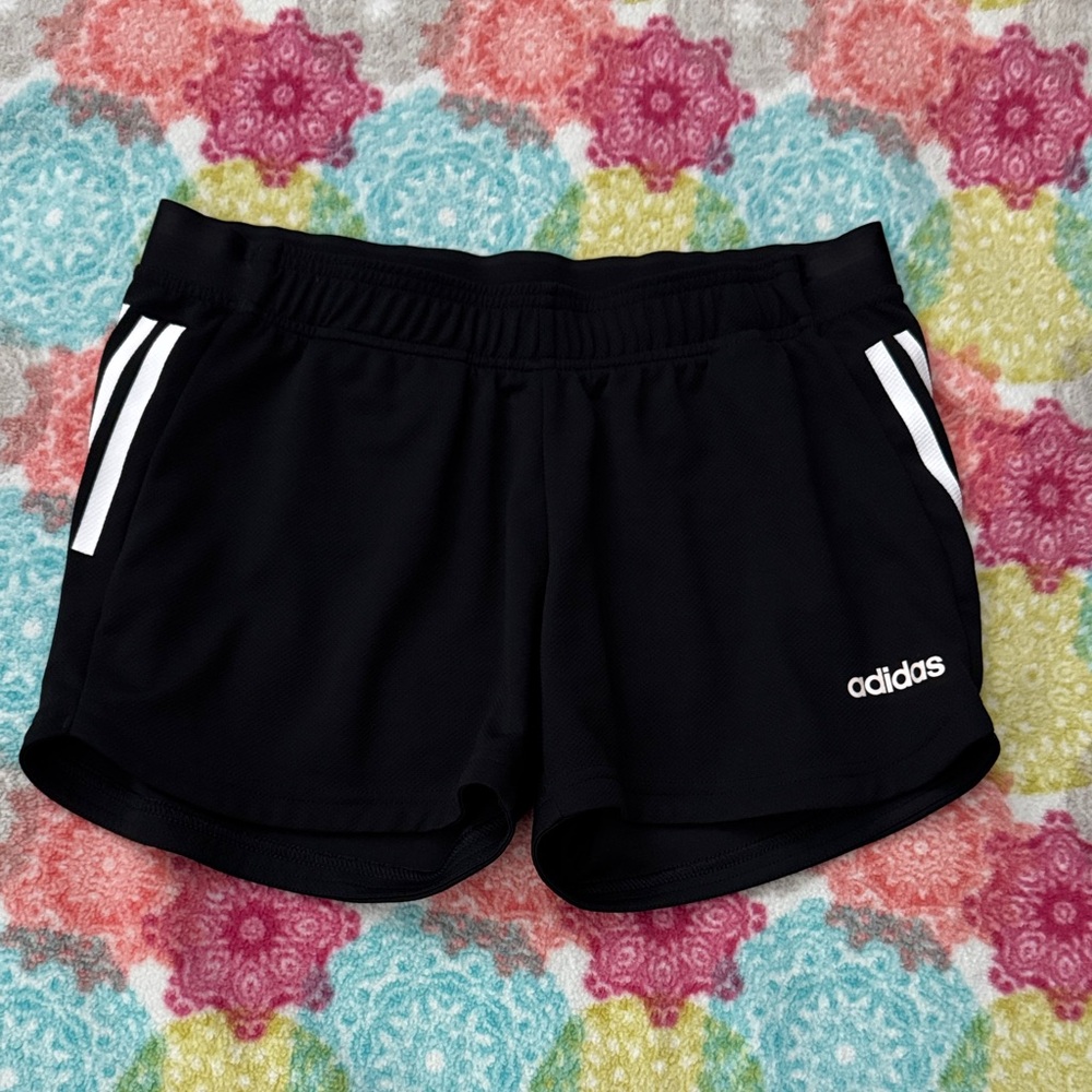 Adidas Women's Black Shorts with White Accents